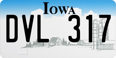 IA license plate DVL317