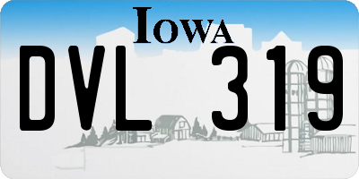 IA license plate DVL319