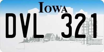 IA license plate DVL321