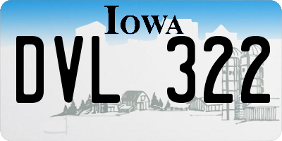 IA license plate DVL322
