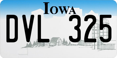 IA license plate DVL325