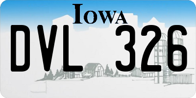 IA license plate DVL326