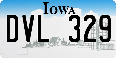 IA license plate DVL329