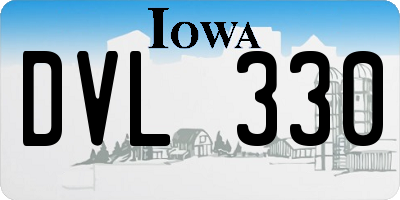 IA license plate DVL330