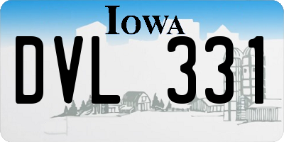 IA license plate DVL331