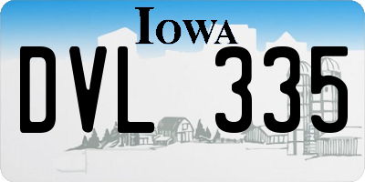 IA license plate DVL335