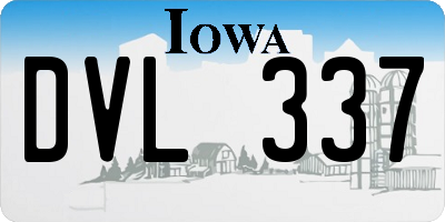 IA license plate DVL337