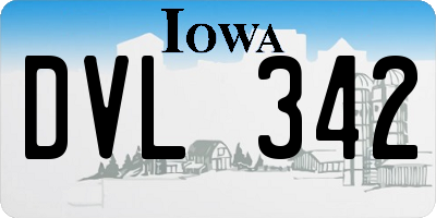 IA license plate DVL342