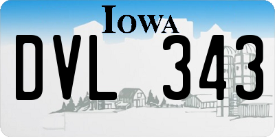 IA license plate DVL343