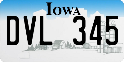 IA license plate DVL345