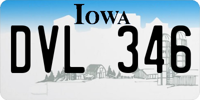 IA license plate DVL346