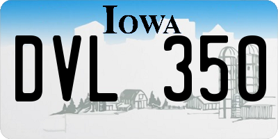 IA license plate DVL350