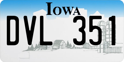 IA license plate DVL351