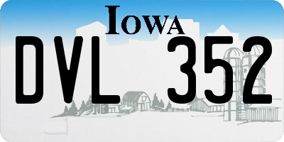 IA license plate DVL352