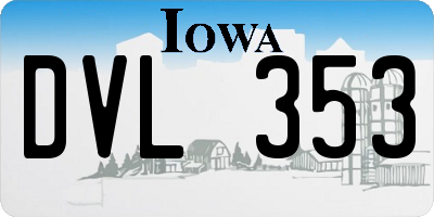 IA license plate DVL353