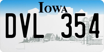 IA license plate DVL354