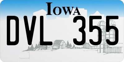IA license plate DVL355