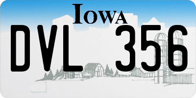 IA license plate DVL356