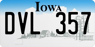 IA license plate DVL357