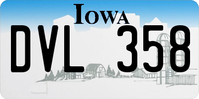 IA license plate DVL358