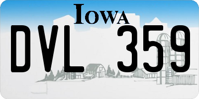 IA license plate DVL359