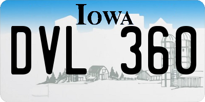 IA license plate DVL360
