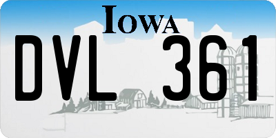 IA license plate DVL361
