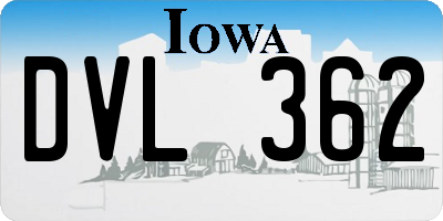 IA license plate DVL362