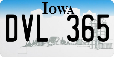 IA license plate DVL365
