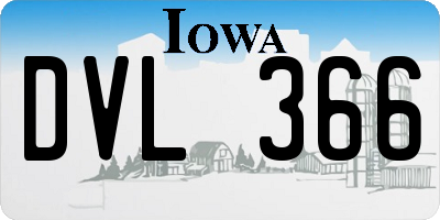 IA license plate DVL366
