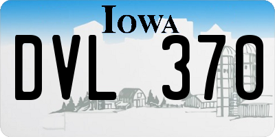 IA license plate DVL370
