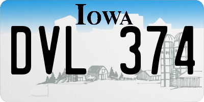 IA license plate DVL374