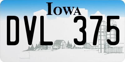IA license plate DVL375