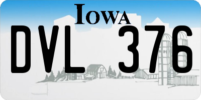 IA license plate DVL376