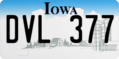 IA license plate DVL377
