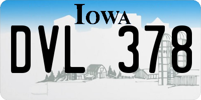 IA license plate DVL378