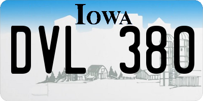 IA license plate DVL380