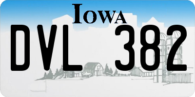 IA license plate DVL382