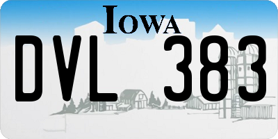 IA license plate DVL383