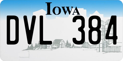 IA license plate DVL384