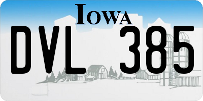 IA license plate DVL385