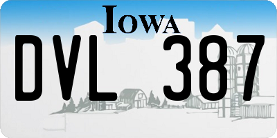 IA license plate DVL387