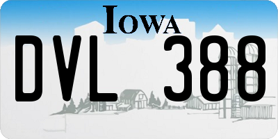IA license plate DVL388