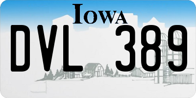 IA license plate DVL389