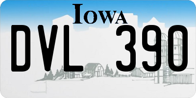 IA license plate DVL390