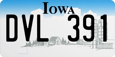 IA license plate DVL391
