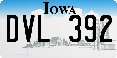 IA license plate DVL392