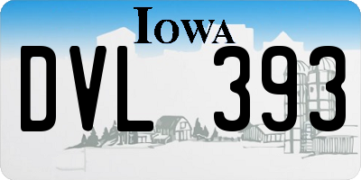 IA license plate DVL393