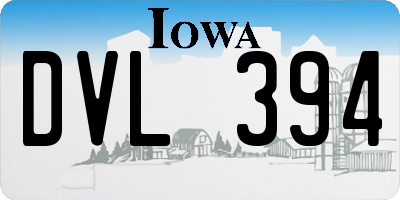 IA license plate DVL394