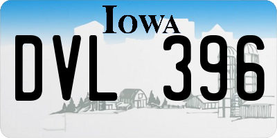 IA license plate DVL396